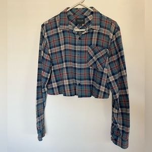 Valor Collective Cropped Flannel | size M  | green/blue